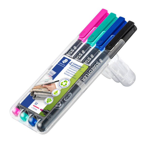 Viltstift Staedtler Lumocolor 317 permanent M set à 4 kleuren