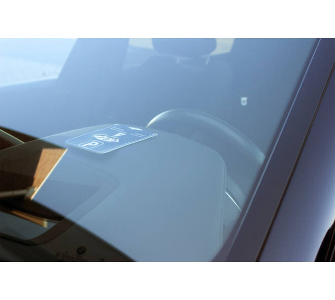 Parkeerschijf Kangaro E-car met blauwe en groene zijde