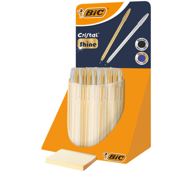 Balpen BIC Cristal medium goud en zilver