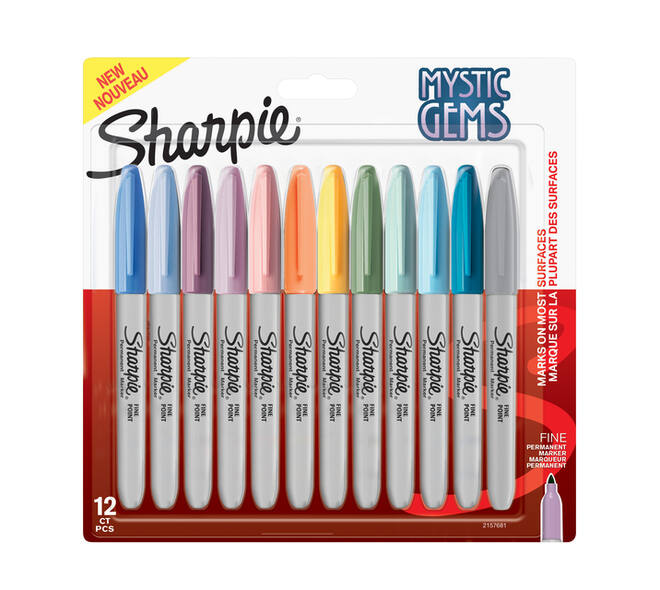 Viltstift Sharpie rond Mystic Gems assorti blister à 12 stuks