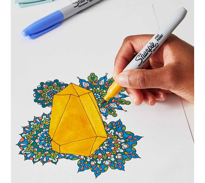 Viltstift Sharpie rond Mystic Gems assorti blister à 12 stuks