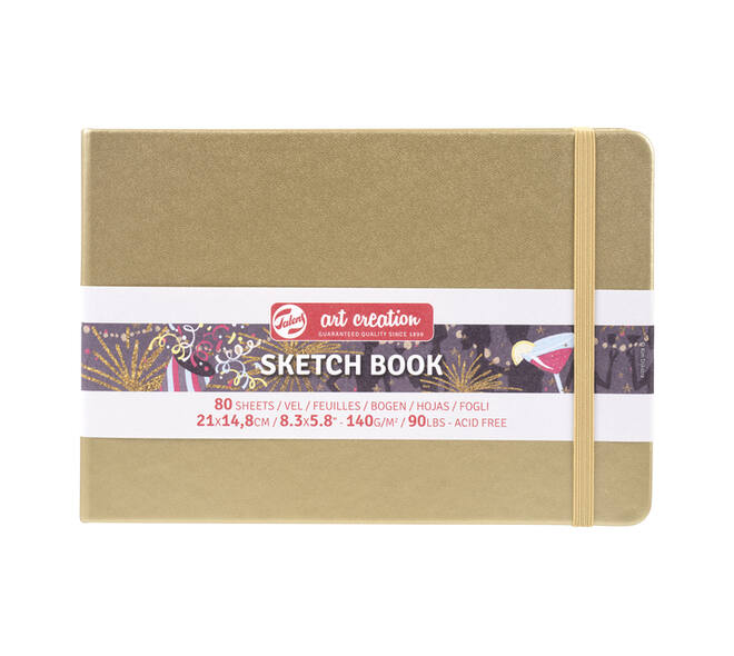 Schetsboek Talens Art Creation 80 witte vellen 140gr 210x150mm witgoud