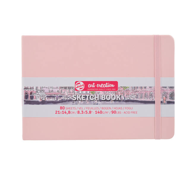 Schetsboek Talens Art Creation 80 witte vellen 140gr 210x150mm roze