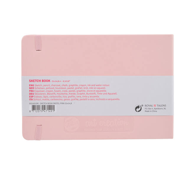 Schetsboek Talens Art Creation 80 witte vellen 140gr 210x150mm roze