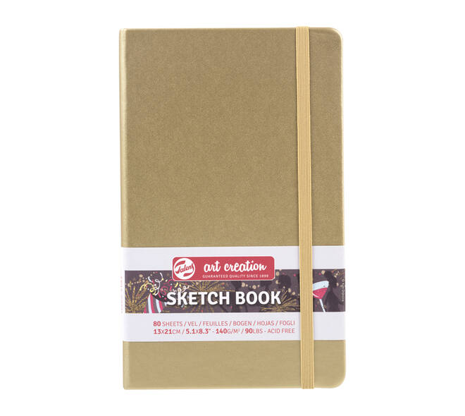 Schetsboek Talens Art Creation 80 witte vellen 140gr 130x210mm witgoud