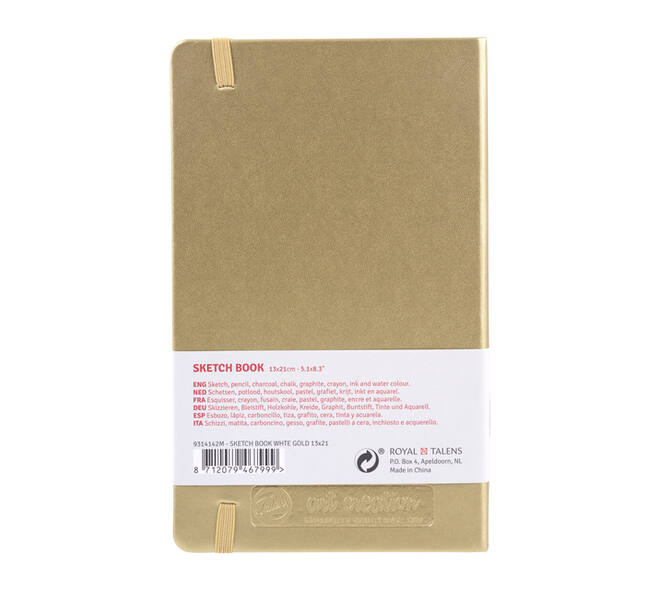 Schetsboek Talens Art Creation 80 witte vellen 140gr 130x210mm witgoud