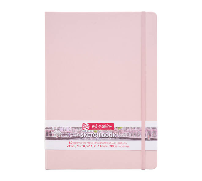 Schetsboek Talens Art Creation 80 witte vellen 140gr 210x300mm roze