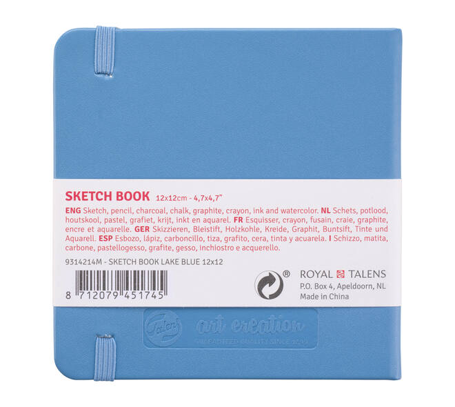 Schetsboek Talens Art Creation 80 witte vellen 140gr 120x120mm blauw