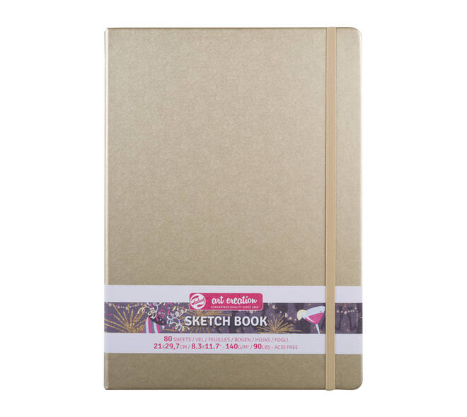 Schetsboek Talens Art Creation 80 witte vellen 140gr 210x300mm witgoud