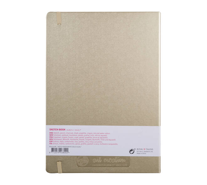 Schetsboek Talens Art Creation 80 witte vellen 140gr 210x300mm witgoud