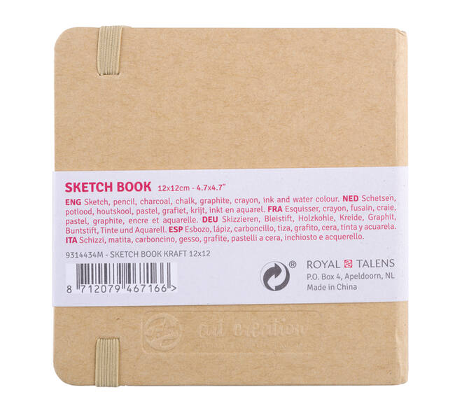 Schetsboek Talens Art Creation 80 witte vellen 140gr 120x120mm kraft
