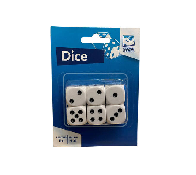 Dobbelstenen Clown Games  blister à 6 stuks