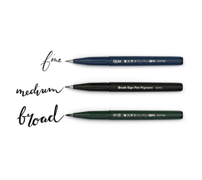 Brushpen Pentel XSESP15 zwart blister à 3 stuks