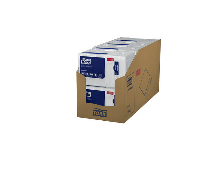 Lunchservet Tork Universal 1/4 vouw 1-laags 325x325mm 500 vel wit 509300