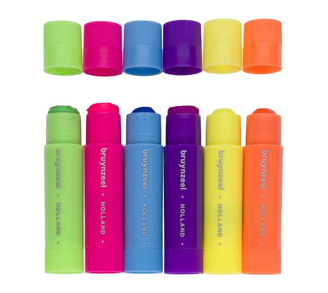 Verfstift Bruynzeel Kids assorti neon 6 stuks