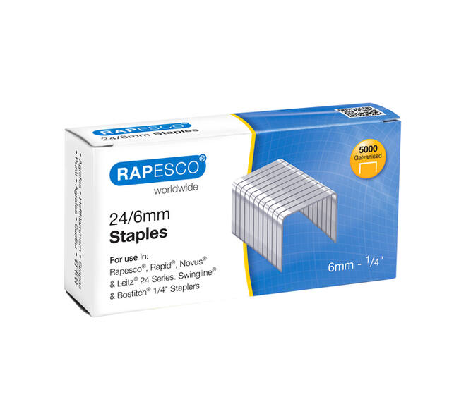 Nieten Rapesco 24 6mm 5000 stuks zilver