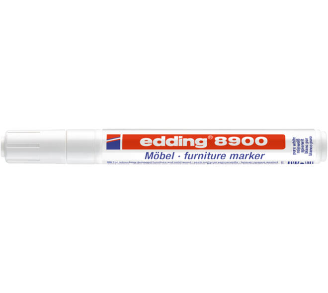 Viltstift edding 8900 meubel rond 1.5-2mm spierwit blister à 1 stuk