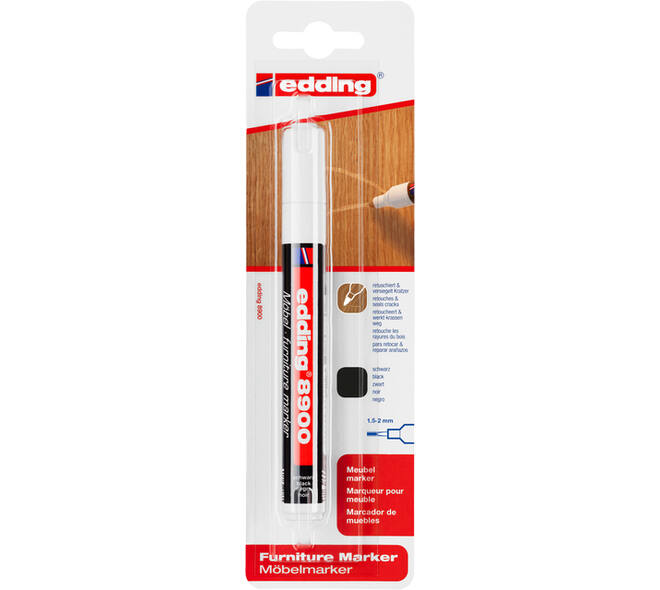 Viltstift edding 8900 meubel rond 1.5-2mm zwart blister à 1 stuk