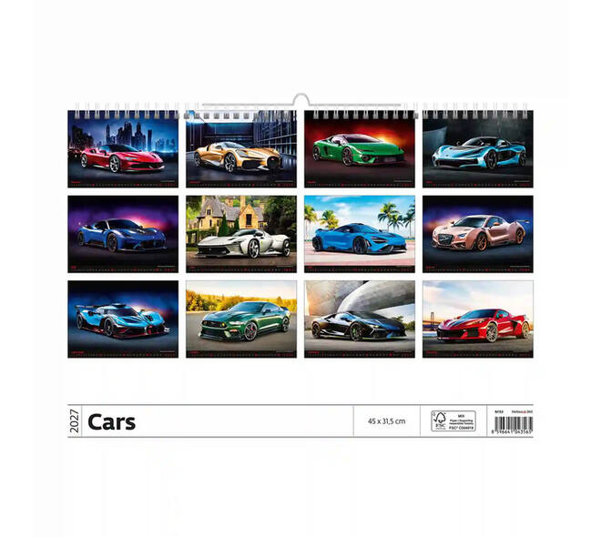 Kalender 2027 Helma 365 31.5x45cm autos