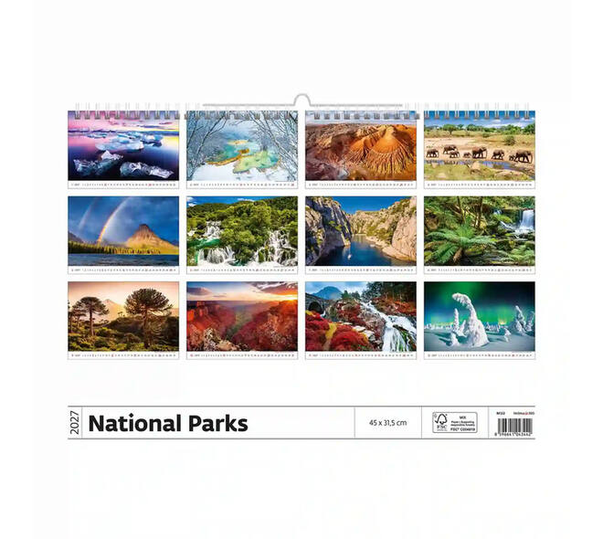 Kalender 2027 Helma 365 31.5x45cm Nationale parken