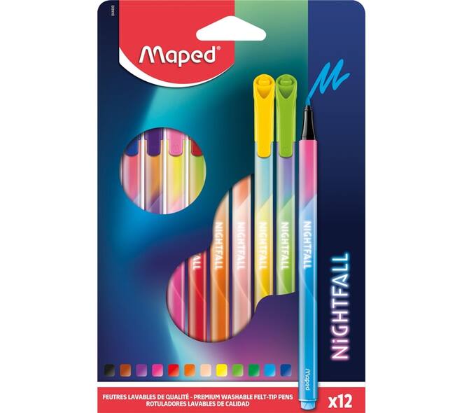 Viltstift Maped Nightfall set á 12 kleuren