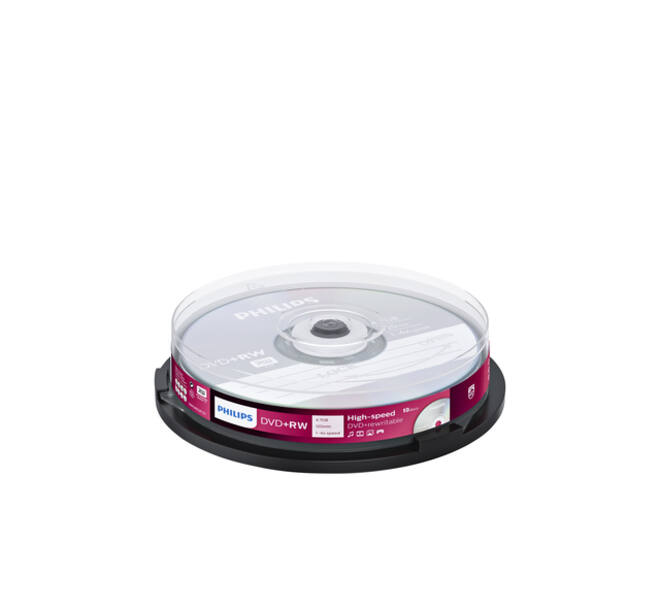 DVD+RW Philips 4.7GB 4x SP 10 stuks