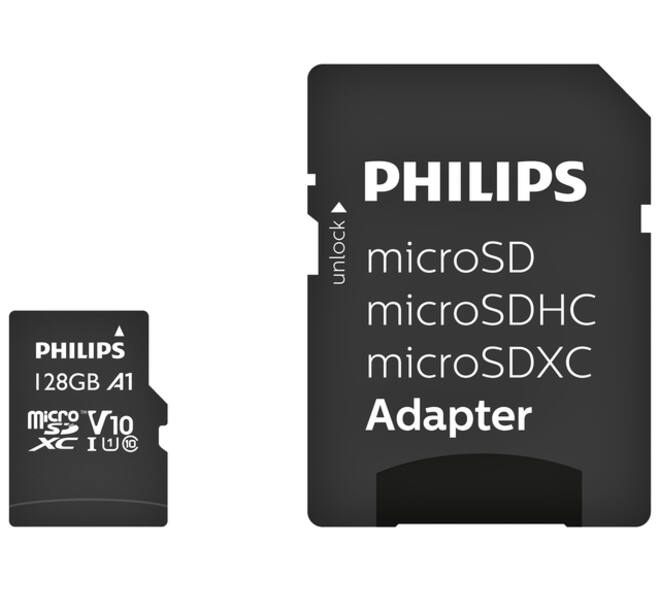Geheugenkaart Philips micro SDXC Class 10 UHS-I U1 128GB