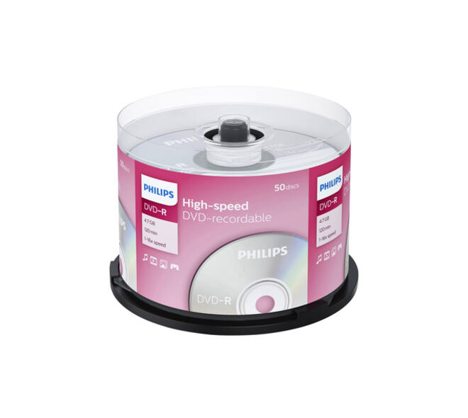 DVD-R Philips 4.7GB 16x SP 50 stuks