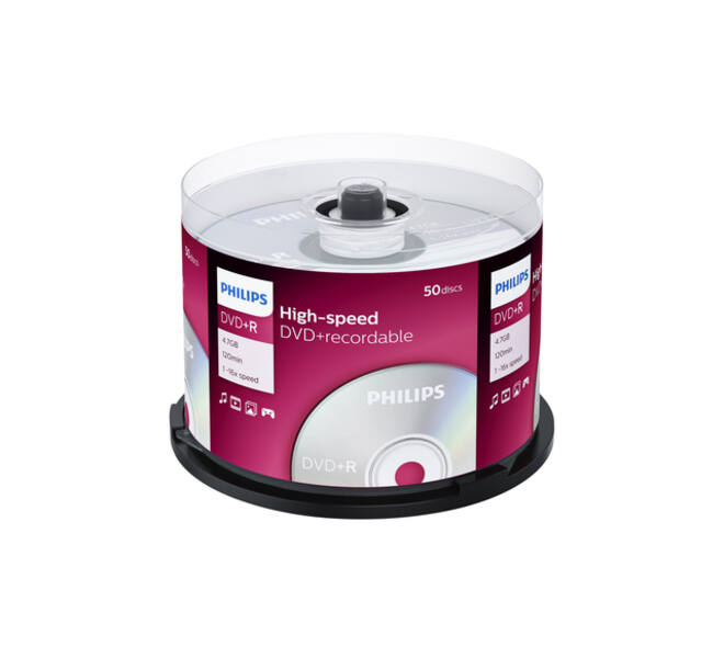 DVD+R Philips 4.7GB 16x SP 50 stuks