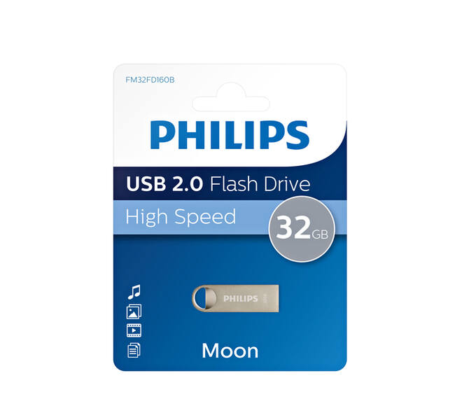 USB stick 2.0 Philips Moon USB-A 32GB zilver