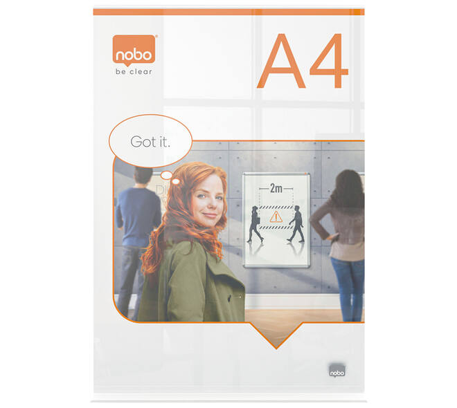 Infobord Nobo Premium Plus A4 acryl vrijstaand