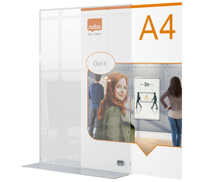 Infobord Nobo Premium Plus A4 acryl vrijstaand