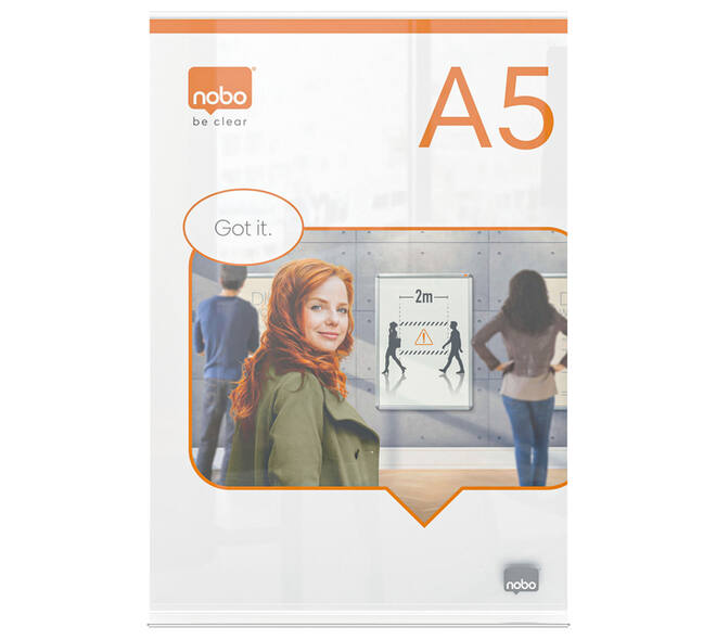 Infobord Nobo Premium Plus A5 acryl vrijstaand