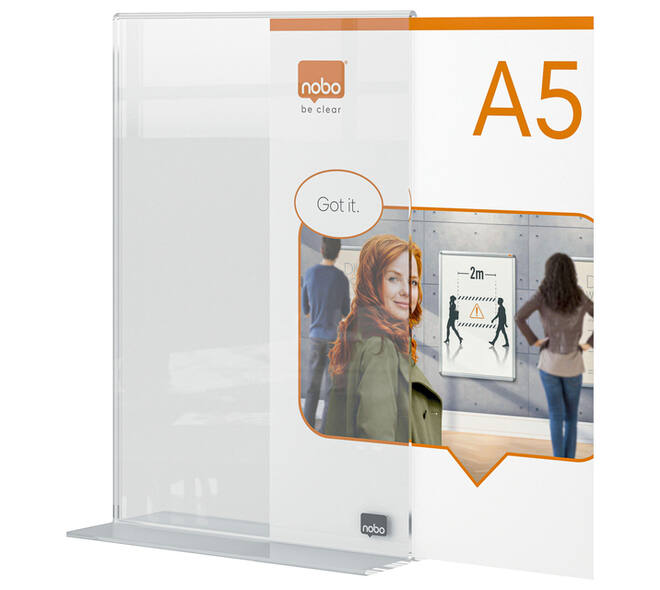 Infobord Nobo Premium Plus A5 acryl vrijstaand
