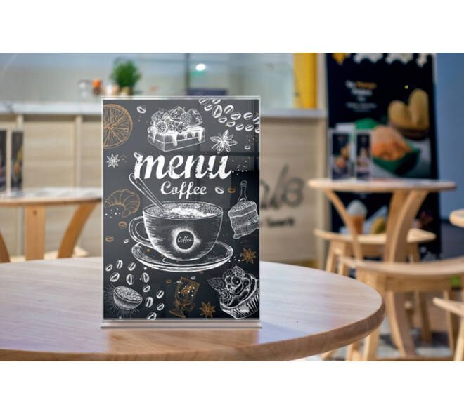 Infobord Nobo Premium Plus A5 acryl vrijstaand
