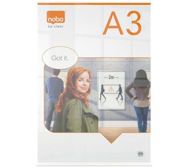 Infobord Nobo Premium Plus A3 acryl vrijstaand