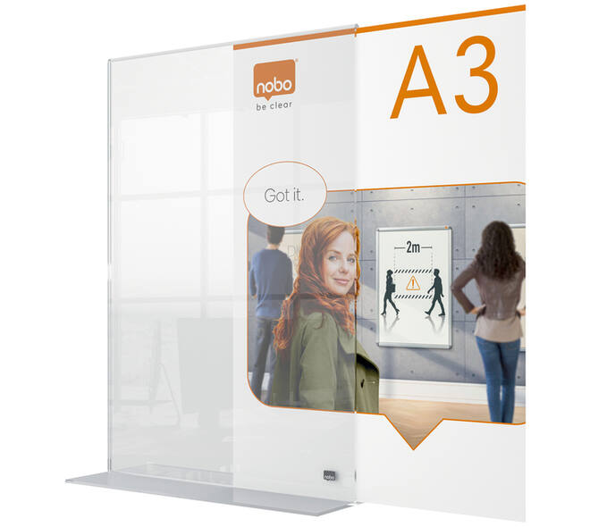 Infobord Nobo Premium Plus A3 acryl vrijstaand