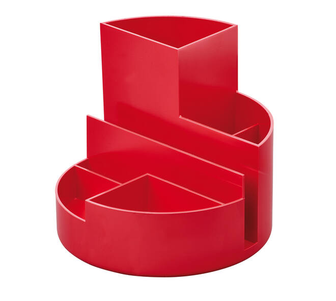 Pennenkoker MAULroundbox Blauwe Engel recycled 6 vaks rood
