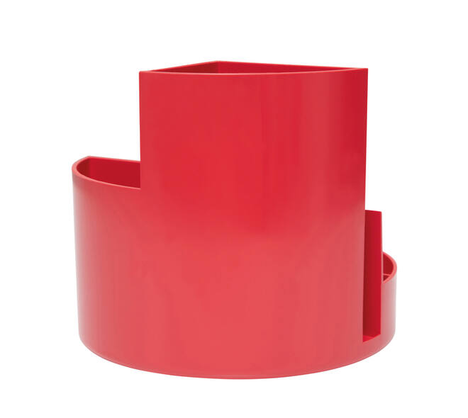 Pennenkoker MAULroundbox Blauwe Engel recycled 6 vaks rood