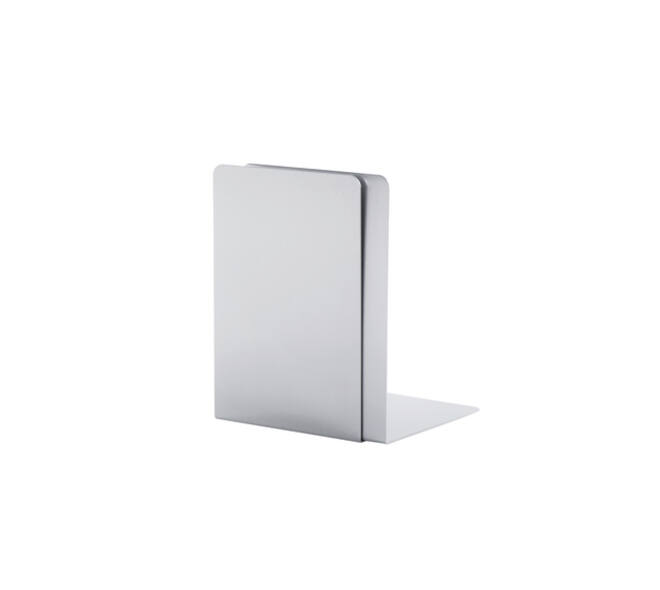Boekensteun MAUL aluminium 12x12x17.5cm set 2 zilver