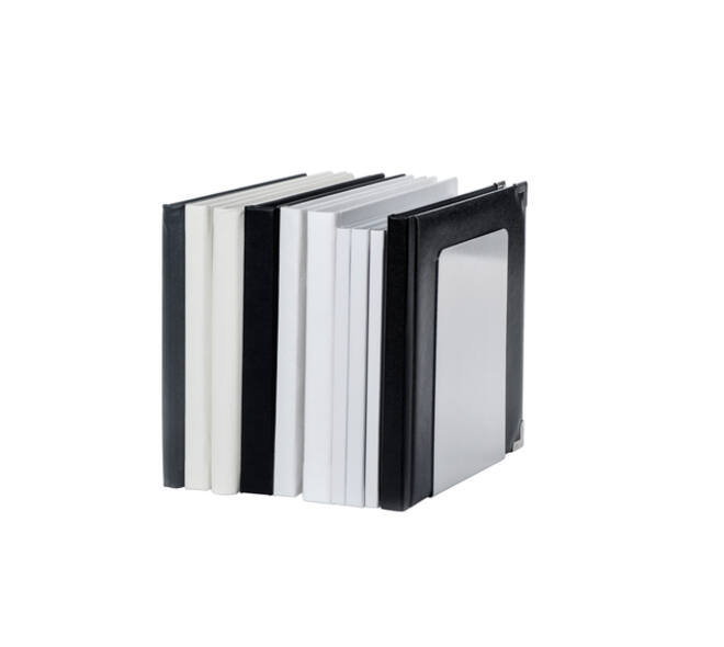 Boekensteun MAUL aluminium 12x12x17.5cm set 2 zilver