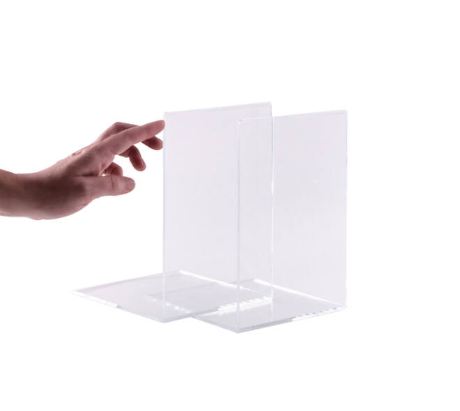 Boekensteun MAUL acryl 16x15x21cm set 2 glashelder