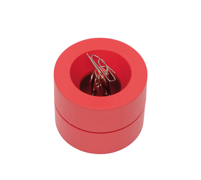 Papercliphouder MAULpro magnetisch recycled Ø73x60mm rood