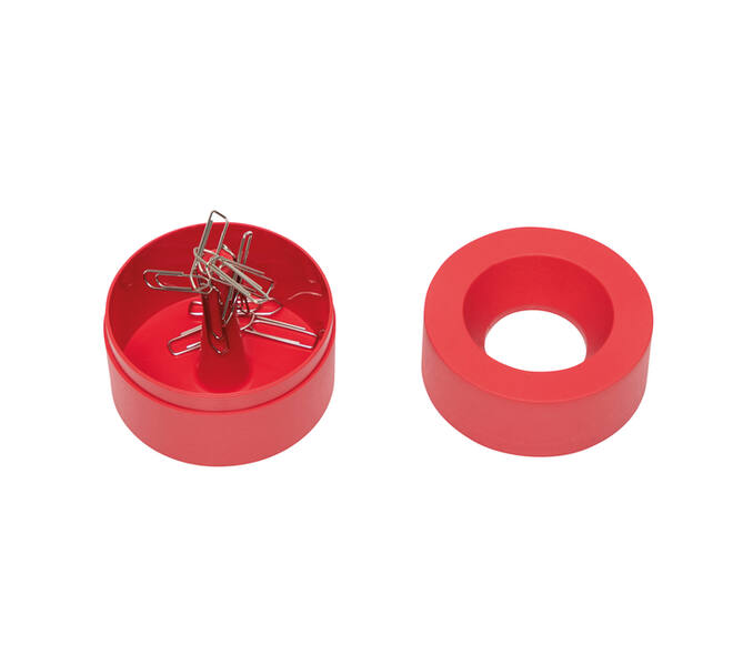 Papercliphouder MAULpro magnetisch recycled Ø73x60mm rood