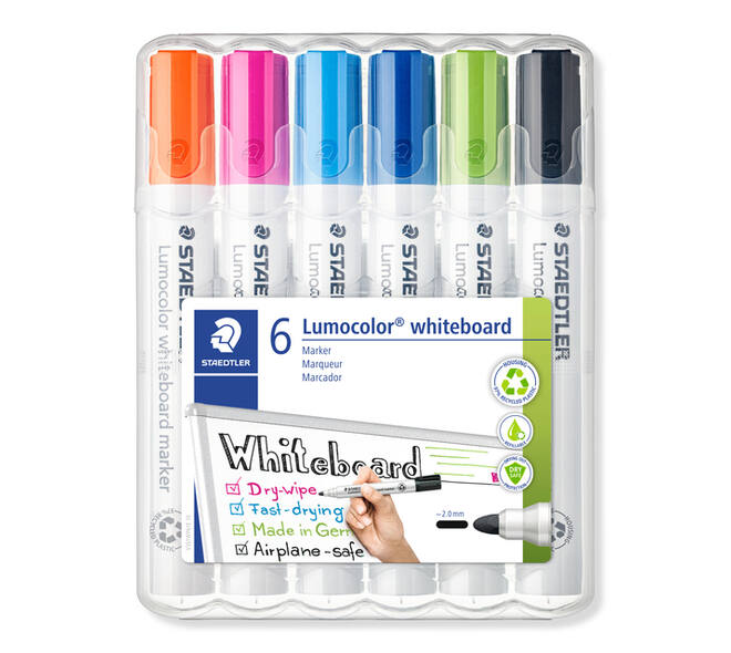 Whiteboardmarker Staedtler Lumocolor 351 set à 6 stuks fun assorti