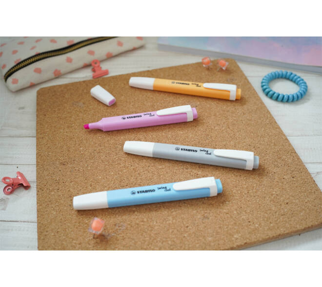 Markeerstift STABILO Swing cool 275/4 pastel assorti etui à 4 stuks