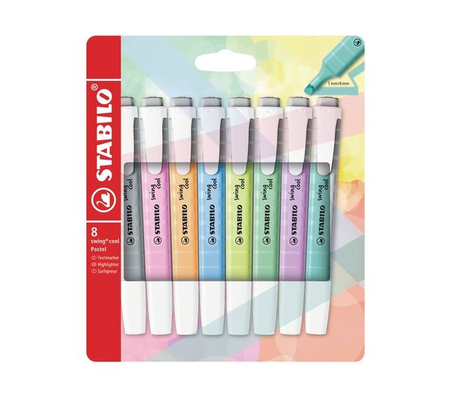 Markeerstift STABILO Swing cool 275/8 pastel assorti etui à 8 stuks