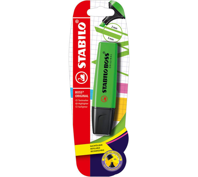 Markeerstift STABILO BOSS Original 70/33 groen blister à 1 stuk