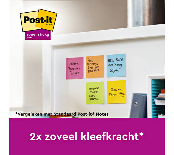 Memoblok Post-it Z-Notes R330 Super Sticky 76x76mm Soulful 6 stuks