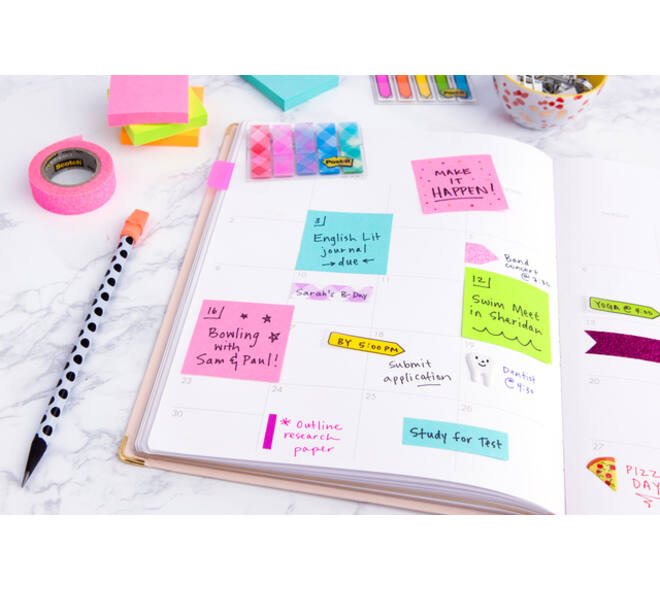 Memoblok Post-it 655 76x127mm gelijnd roze 6 stuks